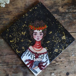 Работа девушка с котиком (София)