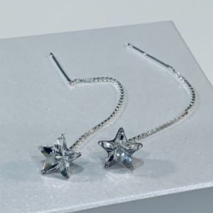 Работа Серебряные серьги-протяжки «Star»