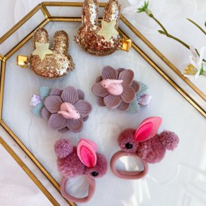 Работа Набор из зайчиками заколки 14