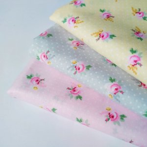 Робота Набір тканини шебби квіточки з горошком