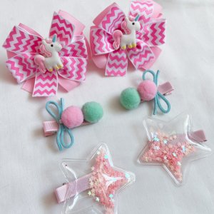 Работа Набор из едиророгамы и звездами заколки 6