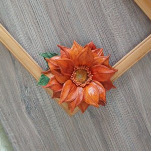 Работа Брошь Заколка из натуральной кожи.