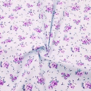 Робота Тканина бавовна для рукоділля Шеббі трояндочки на блакитному