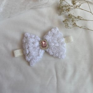 Работа Повязка большой белый бант