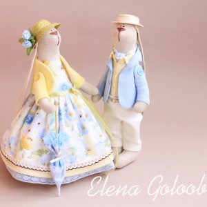 Робота Закохані Зайці (Блакитно-жовті)