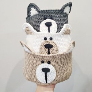 Робота Кошик "Сірий ведмедик", 1 шт