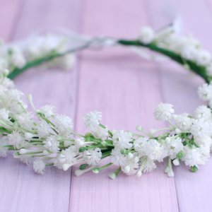 Работа Нежный венок веночек с цветами гипсофилы 
