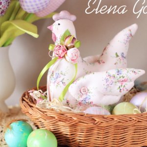 Работа Курочка пасхальная нежно-розовая