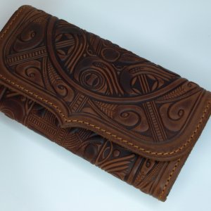 Работа кошелек кожаный Триполье коричневая