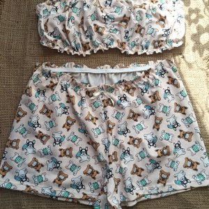 Работа Пижама трикотажная с топом бандо Французики