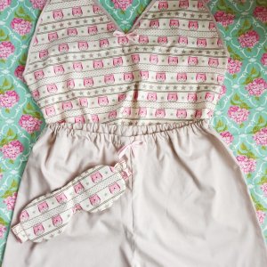 Работа Пижама топ и шорты Совушки, экохлопок. 