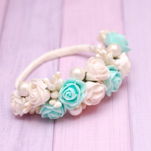 Робота Пов'язка з квітами кремово-м'ятна