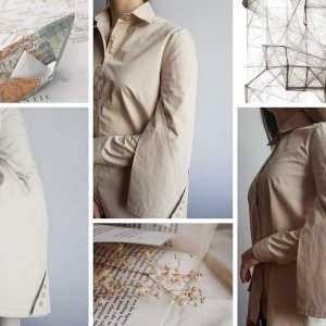 Работа Стильная рубашка с интересным рукавом.