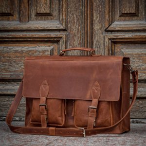 Работа Мужской кожаный портфель, Сумка для ноутбука 