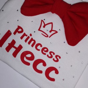 Работа Шапочка с тканевым бантом и любым именем 