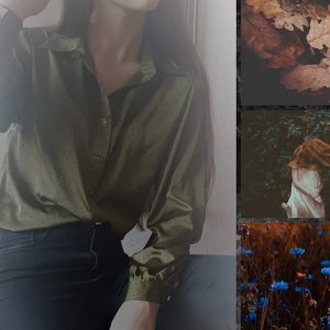 Работа Блузка в горошек. Цвет хаки.