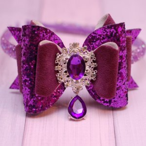 Работа Обруч ободок сиреневый с бантом 