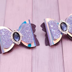 Работа Бантики банты из экокожи фиолетовые 