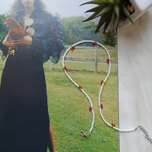 Робота Чокер, чокер з бісеру, кольє, намисто, буси з вишнями