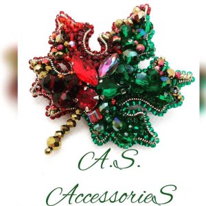 Работа Брошь "Листок"