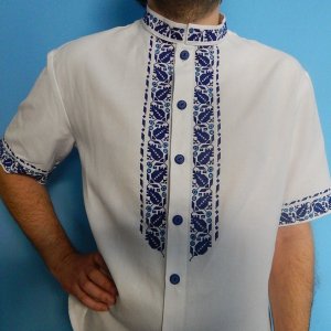 Работа Вышиванка мужская синяя