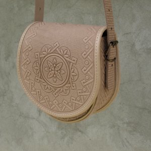 Робота сумка шкіряна бежевого кольору  Аркан