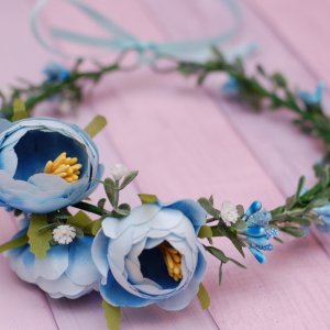 Робота Вінок віночок з півоніями блакитний