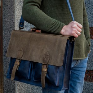 Работа Портфель кожаный, Деловая мужская сумка 