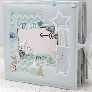 Работа Мятный альбом для новорожденного мальчика 