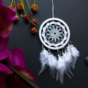 Робота Білий Ловець снів. Деко для будинку. Подарунок. амулет