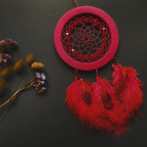 Робота Червоний Ловець снів. Декор для дому. Подарунок. амулет