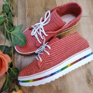 Робота Жіночі в'язані мокасини Корал