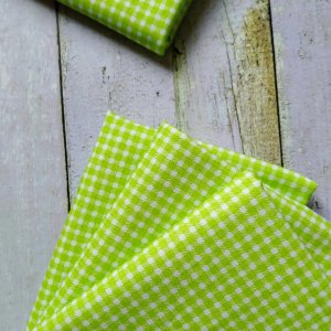 Работа Хлопок мелкая салатовая клеточка для рукоделия