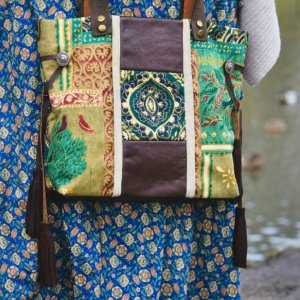 Робота Текстильна Бохо Сумка З Елементами Шкіри "Індійський Слон"