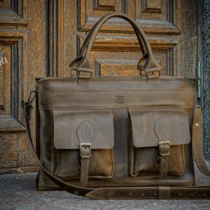 Работа Деловой мужской портфель, Кожаная сумка под ноутбук