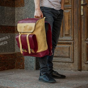 Робота Шкіряний чоловічий спортивний рюкзак, Міський рюкзак