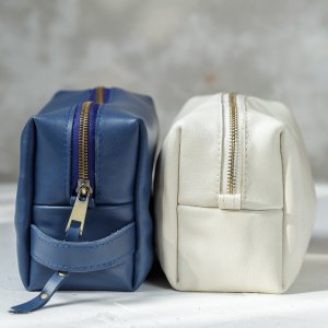 Робота Синій Шкіряний Несессер Для Косметики