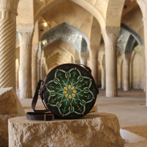 Работа Коричневая Круглая Этно Сумка с кистями Бахромы