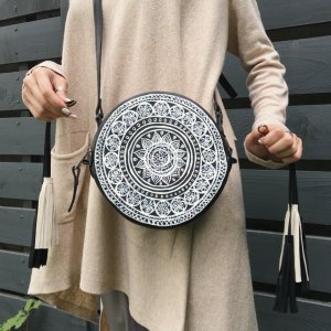 Робота Вінтажна Кругла Сумка З Китицями Бахроми