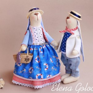 Работа Пара кроликов «Морские«