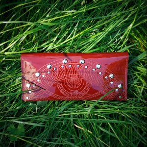 Робота Шкіряний бордовий гаманець