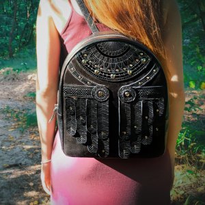 Робота Шкіряний розписний рюкзак