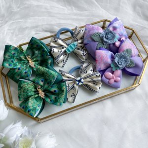 Робота Набір бантики- резинки в садік ,бантики в школу квіти,павлін