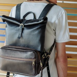 Робота Шкіряний Чоловічий Рюкзак Трансформер