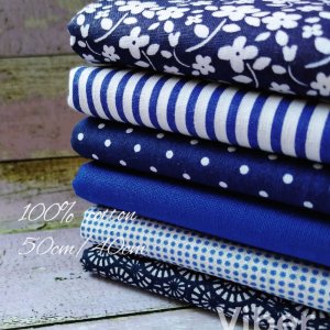 Работа Набор хлопка для рукоделия 6 шт. синий