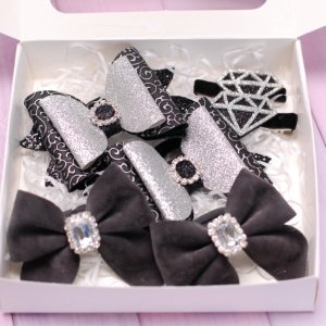 Работа Набор украшений черно-серебристый 