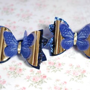 Робота Гумки з метеликами синьо-золоті