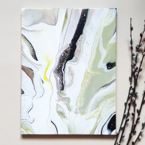 Работа Картина в технике Fluid Art, абстракция, 30 х 40 см.