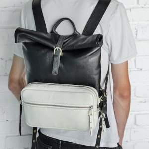 Робота Стильний Шкіряний Рюкзак Унісекс Для Міста і Подорожей