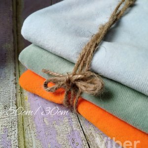 Робота Набір бавовняного велюру Оливка, помаранч. і блакитний